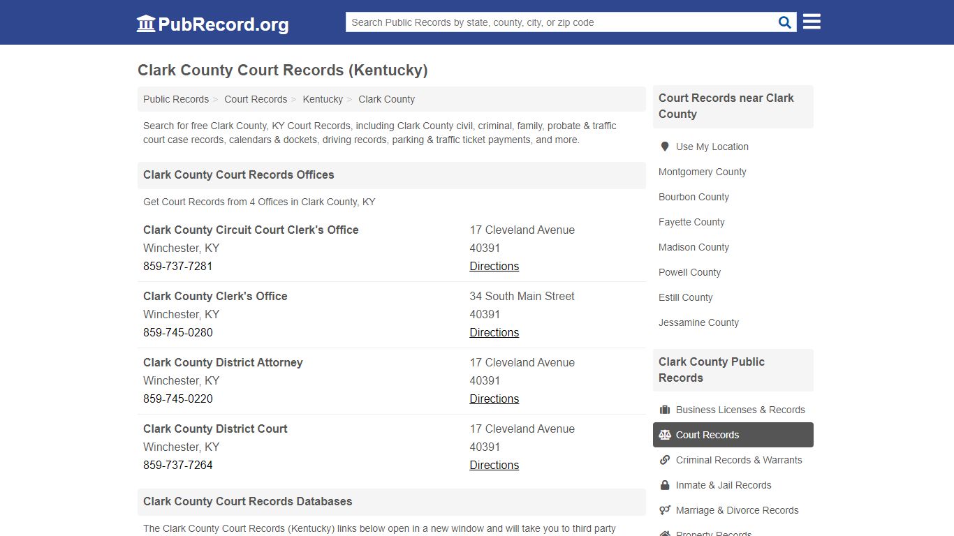 Free Clark County Court Records (Kentucky Court Records)
